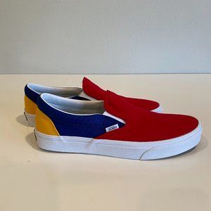 ** NOT FOR SALE*Vans Red, Blue, Yellow CLASSIC SLIP-ON "Yacht Club" US Mens 10.5